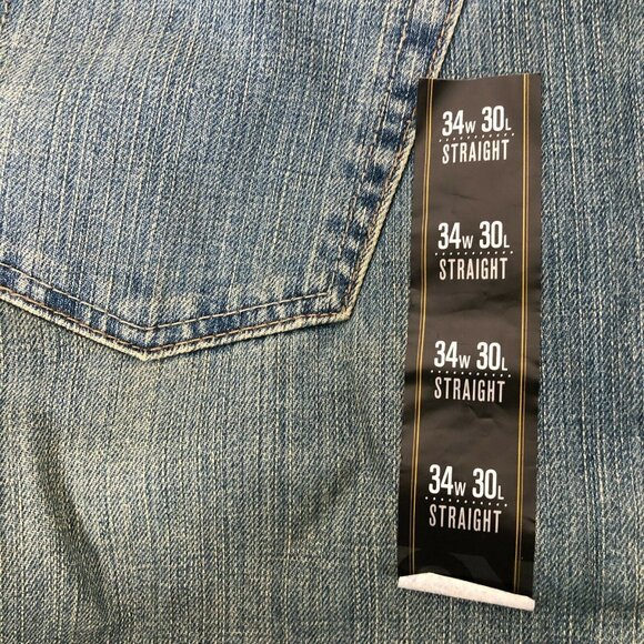 Old Navy Jeans Straight Leg Mens 34x30 Distressed NWT Medium Wash Pants Trousers - Picture 5 of 12